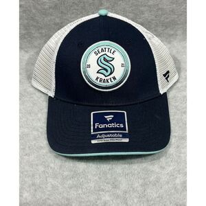 Seattle Kraken Hat Cap Snapback Fanatics Blue NHL Hockey‎ One Size Pro Mesh